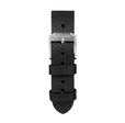 STRAP, 20mm, ITALIAN LEATHER, CROSS HATCH, STEEL BUCKLE, BLACK, XL ITALIAN LEATHER, CROSS HATCH