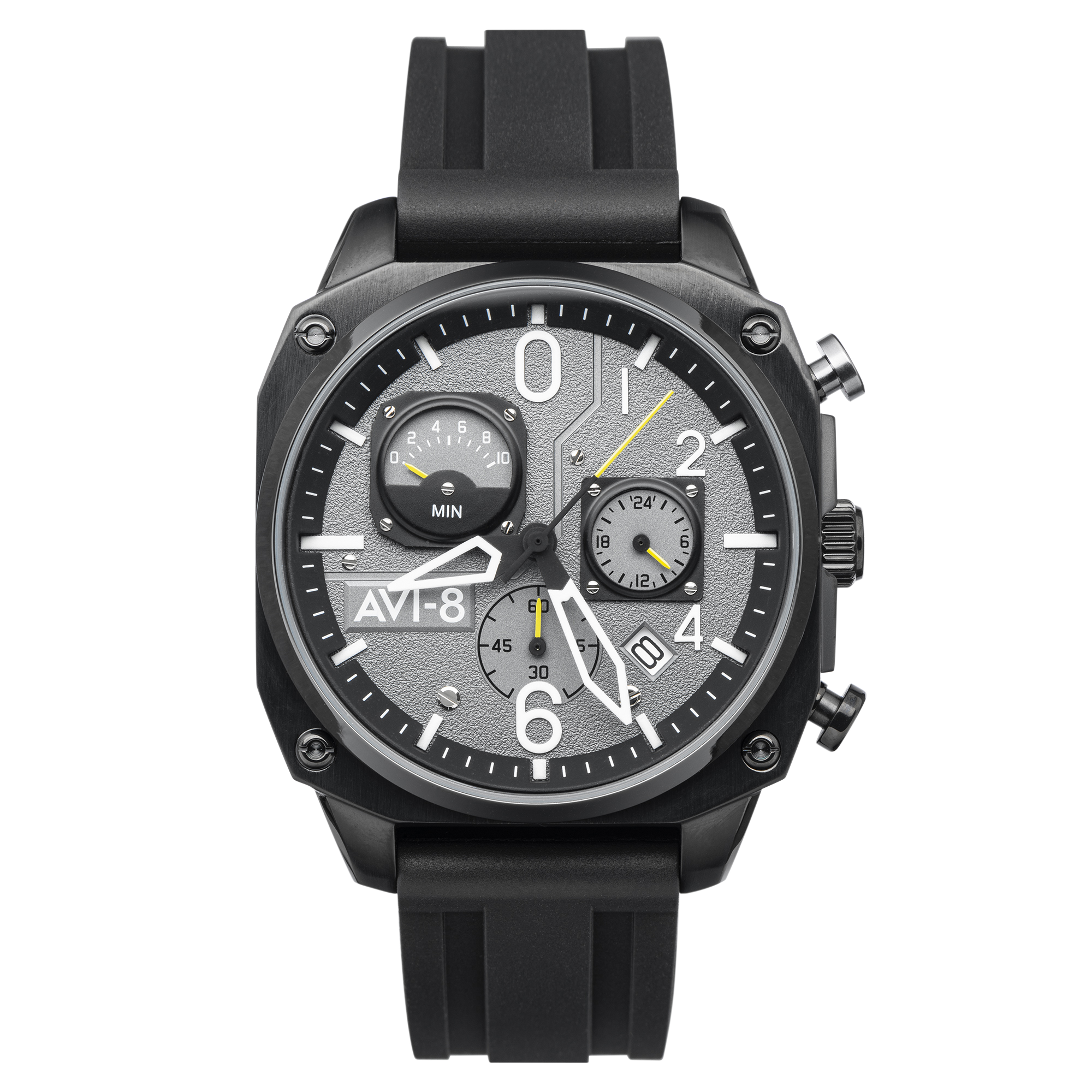 Hawker Hunter Retrograde Chronograph Gray / Rubber | Gray Dial