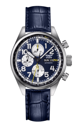 Aviator Airacobra Chronograph Automatic Men's Watch | Blue Dial