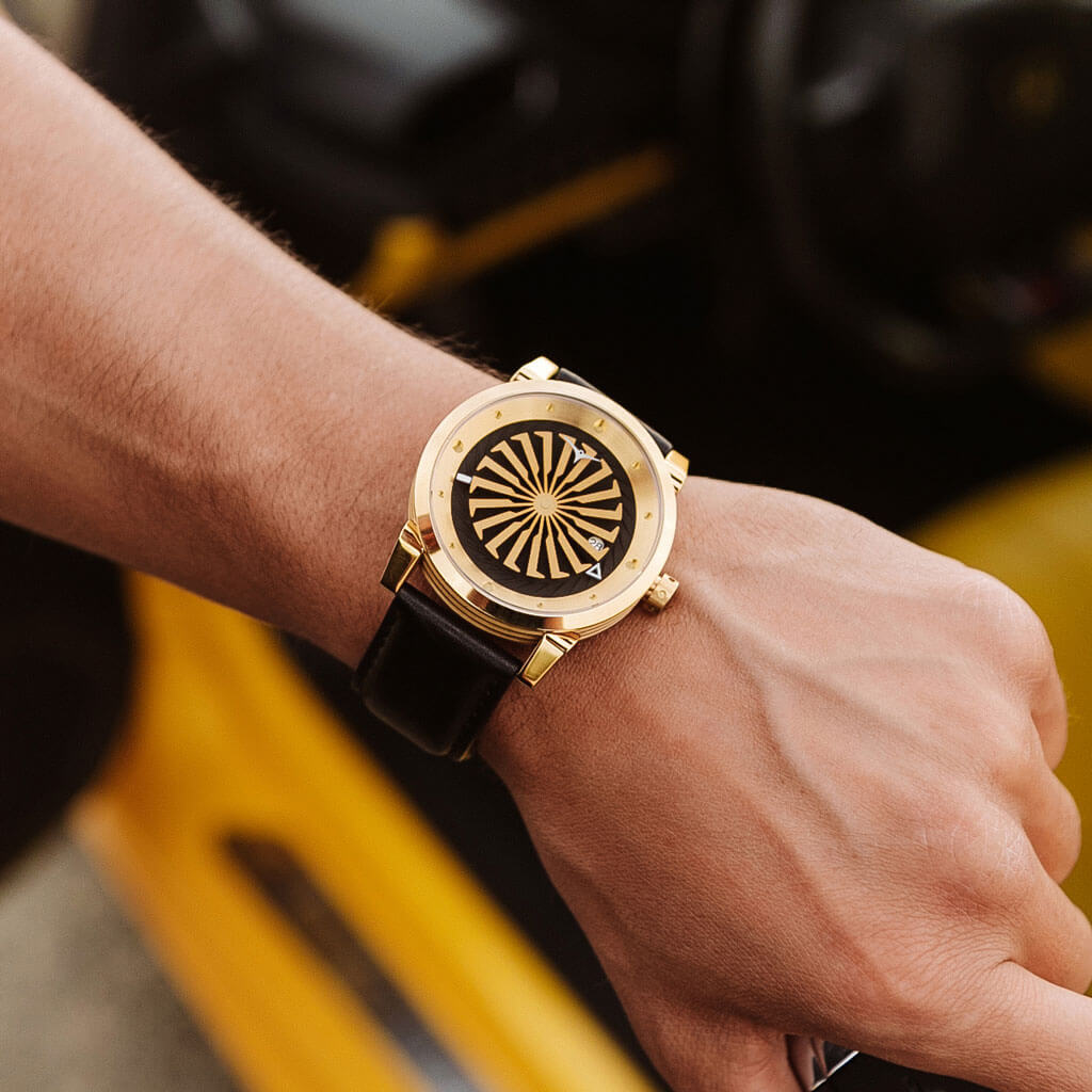 Blade 12K Stainless Steel Gold Plated | Black Dial – Watch Gang