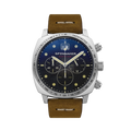 Hull Chronograph Black & Brown / Leather Black Dial