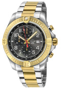 T38 GV2 Swiss Quartz Chronograph, 316L IPYG Case, Black Enamel Dial, Two toned316L IPYG  Bracelet | Green Dial