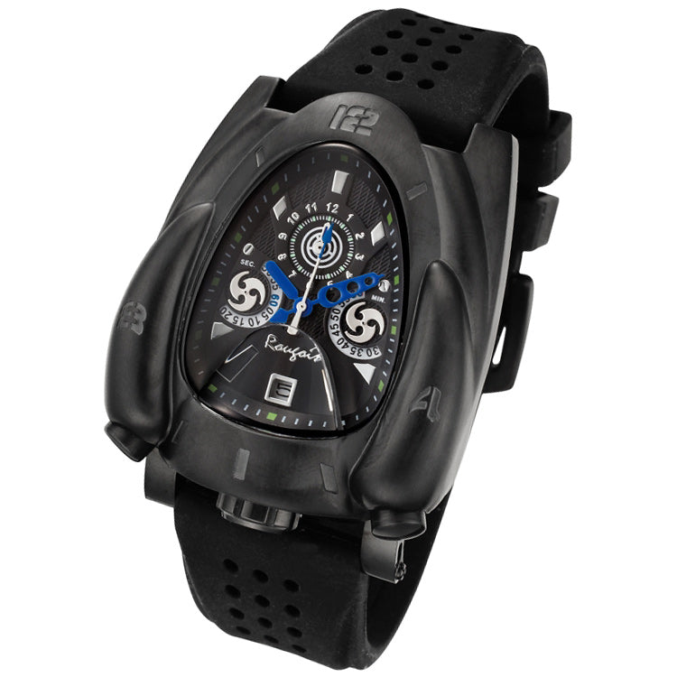 Rocket Series black steel/blue | Black Dial