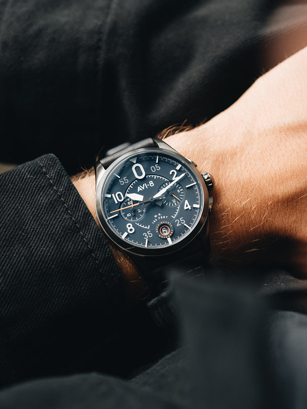 Spitfire Chronograph Blue / Leather | Blue Dial