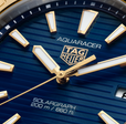 TAG HEUER AQUARACER PROFESSIONAL 200 SOLARGRAPH , 40MM, 200M, 18K GOLD PLATED/ STEEL CASE & BRACEL Blue Dial | Blue Dial