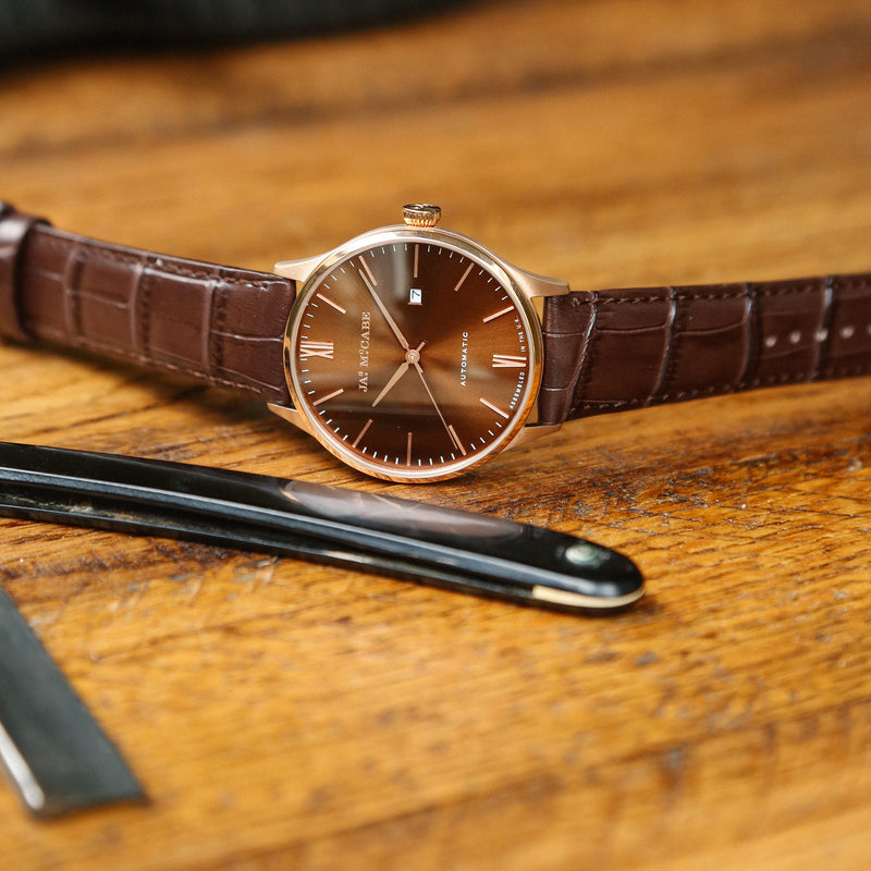 James McCabe London Automatic Watch Brown / Leather | Brown Dial