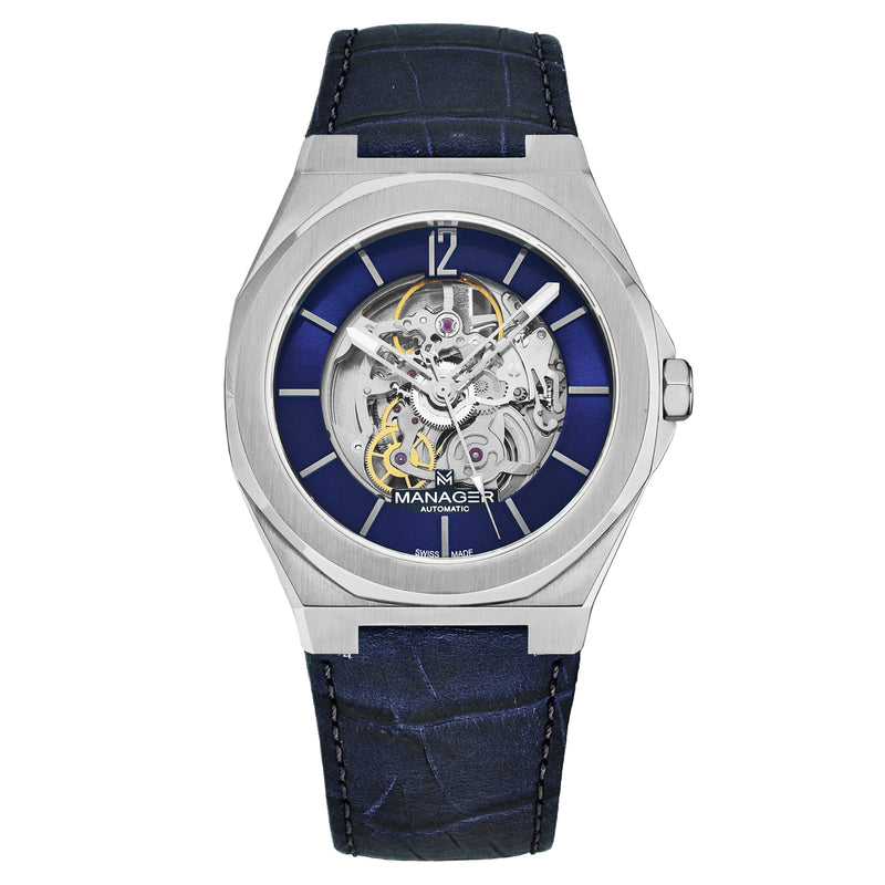 Open mind MAN-RO-03-SL / Blue / Leather | Blue Dial