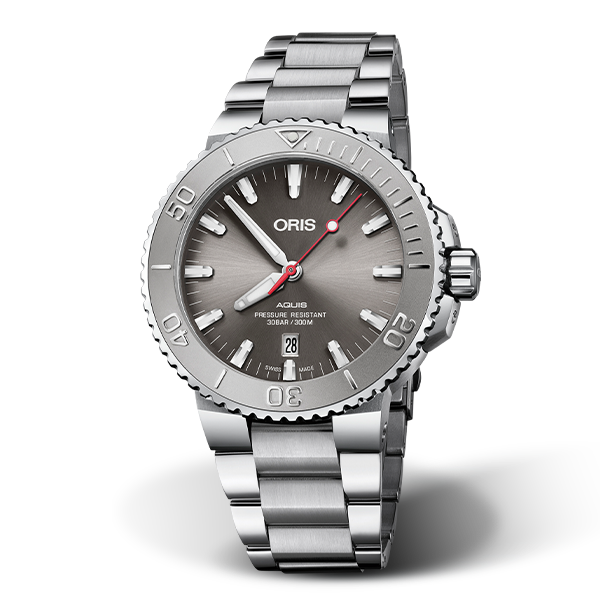Aquis Date Relief Grey / Stainless Steel |  Dial