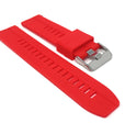 Bandini SIL.122 | Mens Quick Release Grooved Silicone Heavy Duty Sports Watch Band - 22mm / Red 22mm / Red |  Dial
