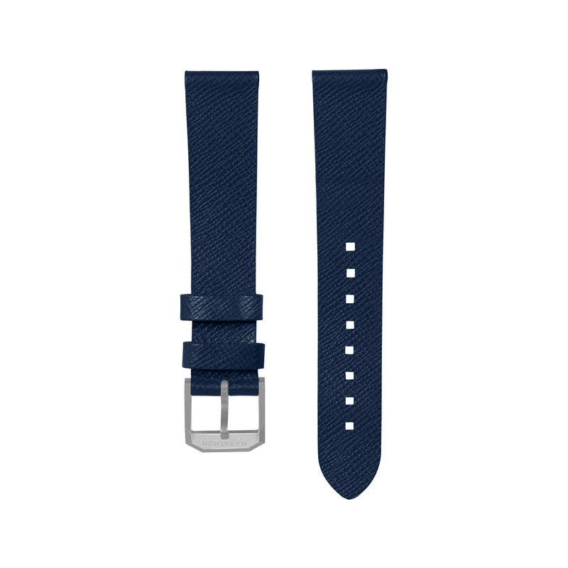 STRAP, 20mm, ITALIAN LEATHER, CROSS HATCH, PARKERIZED BUCKLE, ROYAL BLUE, XL ITALIAN LEATHER, CROSS HATCH |  Dial