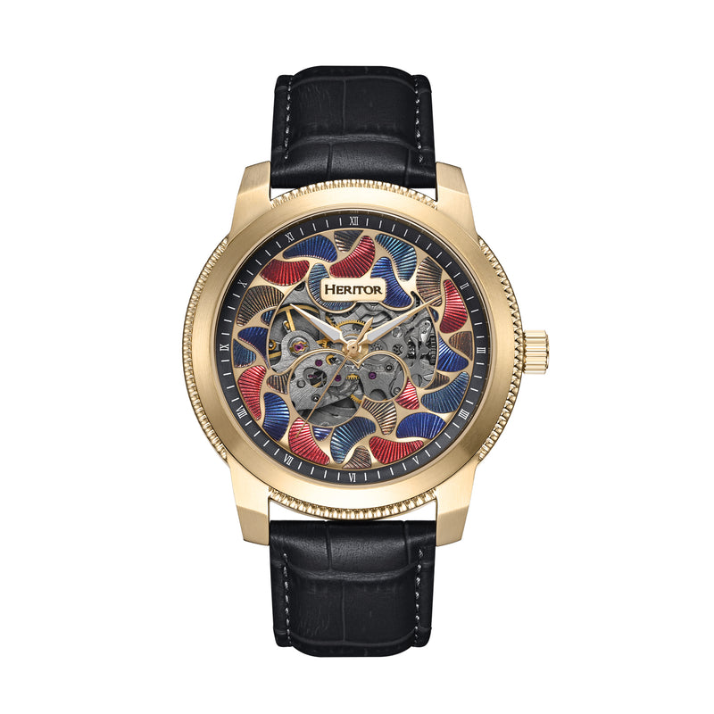 Emmanuel Semi Skeleton Custom Dial Black/Gold | MULTICOLOR Dial