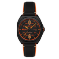 Bell X-1 Machbuster Automatic Black / Black Hybrid leather and rubber strap | Black Dial