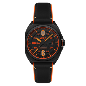 Bell X-1 Machbuster Automatic Black / Black Hybrid leather and rubber strap | Black Dial