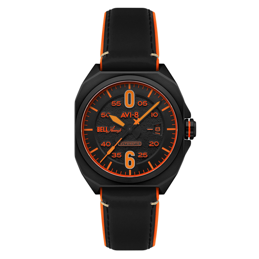 Bell X-1 Machbuster Automatic Black / Black Hybrid leather and rubber strap | Black Dial