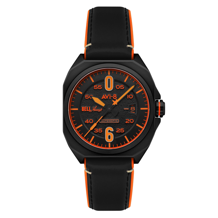 Bell X-1 Machbuster Automatic Black / Black Hybrid leather and rubber strap | Black Dial