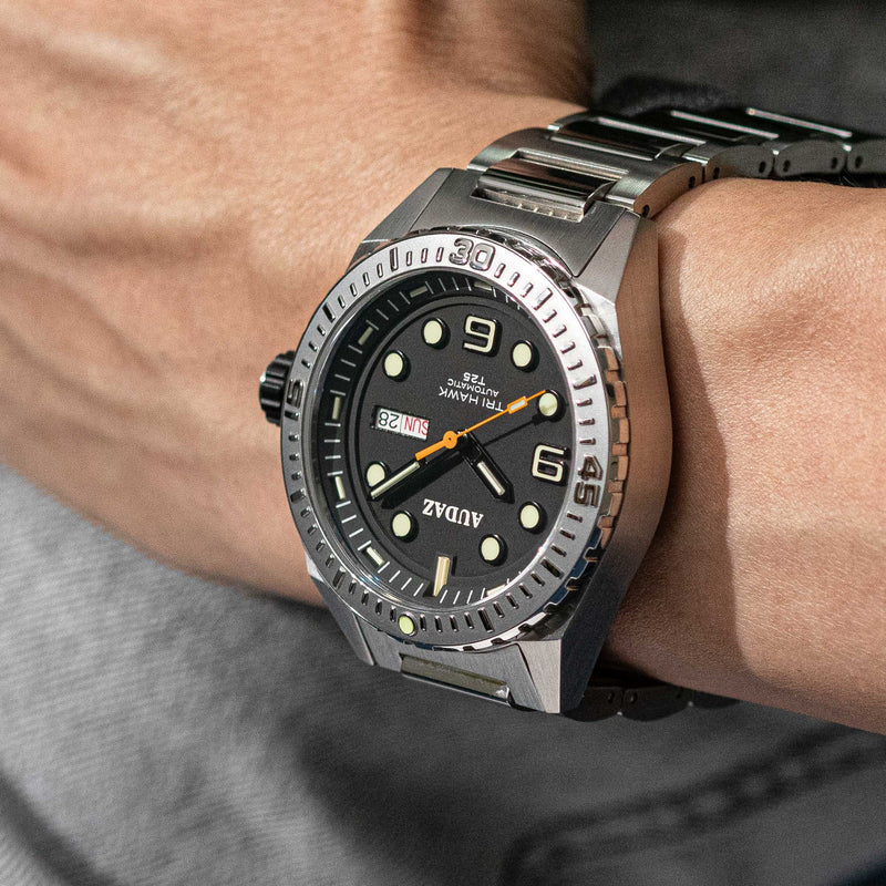 Tri-Hawk Tritium Black with Luminous Glow Black Dial