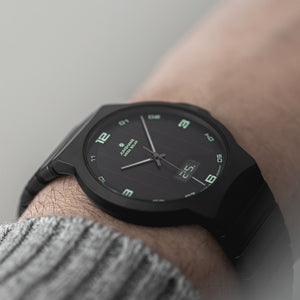 Force Mega Solar Black Ceramic / Ceramic Bracelet Black Dial