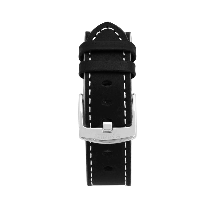 Thick Leather Two-Tone Racer Band for Apple Watch Series 8/7/6/5/4/3/2/1/SE Black & White (38mm | 40mm | 41mm) |  Dial