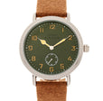 Northrop Wool-Overlaid Leather-Band Watch -Green/Brown | Green Dial