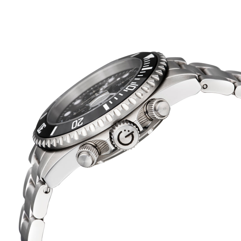 Wall Street Gevril Sellita SW500 Automatic Swiss Made Chronograph Ceramic Bezel Black | Black Dial