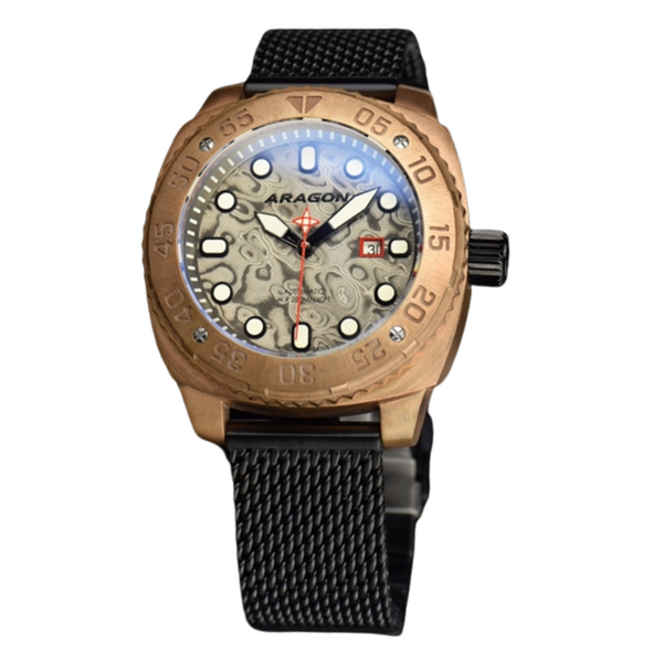 Parma 2 Bronze Damascus Swiss ETA 2824 45mm - Damascus