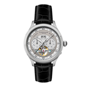 Baron Grand Date Calendar Open Heart Automatic Grey / Genuine Leather | Grey Dial