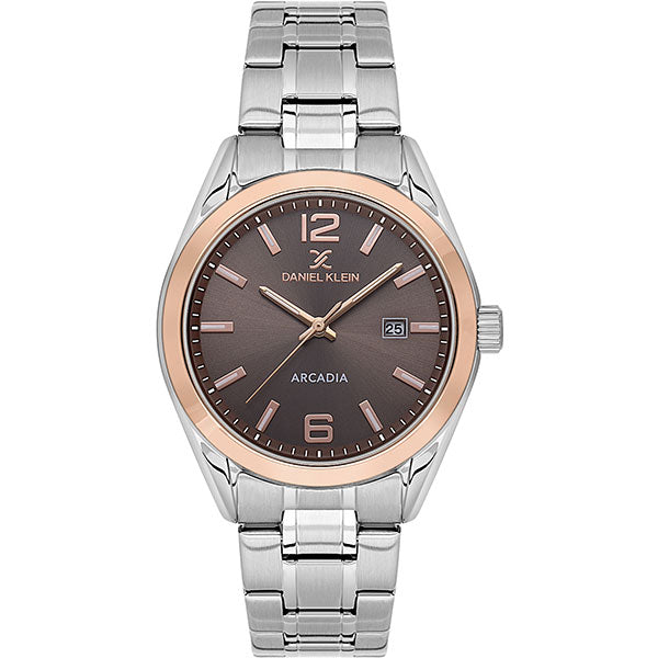 Arcadia ER - Date - Stainless Strap - DK13691 Silver / Rose Gold |  Dial
