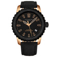 Aquadiver Black/Leather/Black Dial/Rose Case | Black Dial