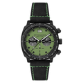 Hull Chronograph Black & Green / Leather | Green Dial
