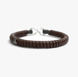Handwrapped Brown Leather, Sterling Clasp M (7.25" Wrist) |  Dial