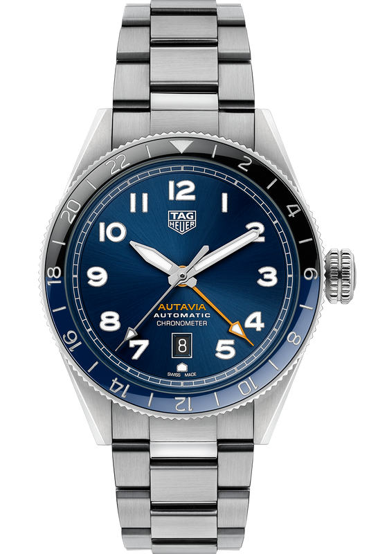 Autavia Calibre 5 GMT 42mm | Blue Dial