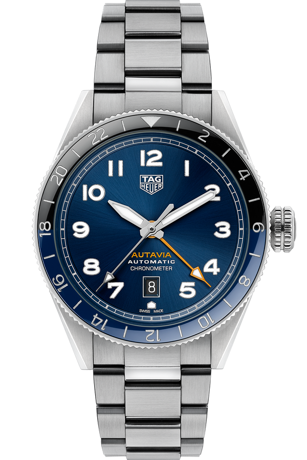 Autavia Calibre 5 GMT 42mm | Blue Dial