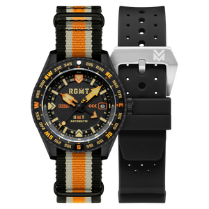 Dragoon GMT Automatic Black Dial / Multicolor Nylon Strap Black Dial