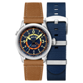 Wingman Worldtimer GMT Automatic Blue / Beige Leather | Blue Dial