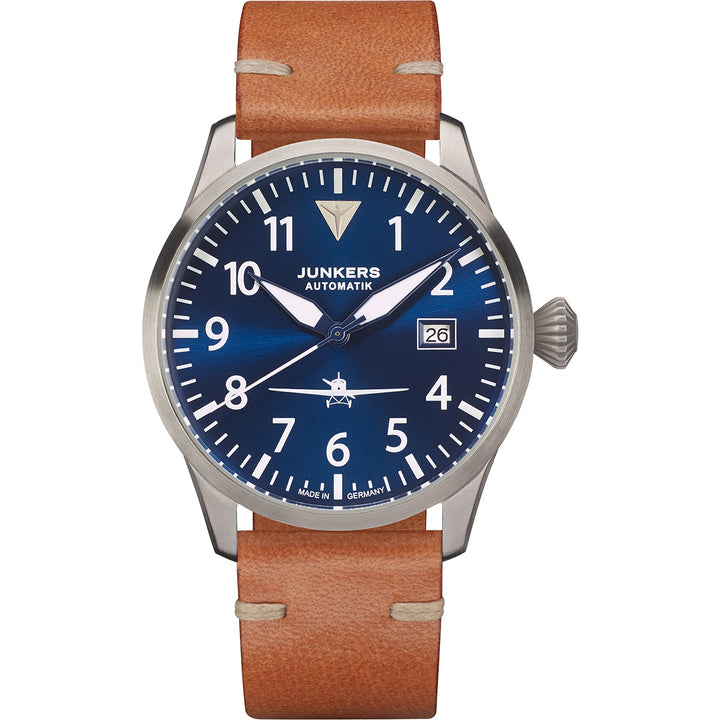 Flieger Leather / Blue Blue Dial