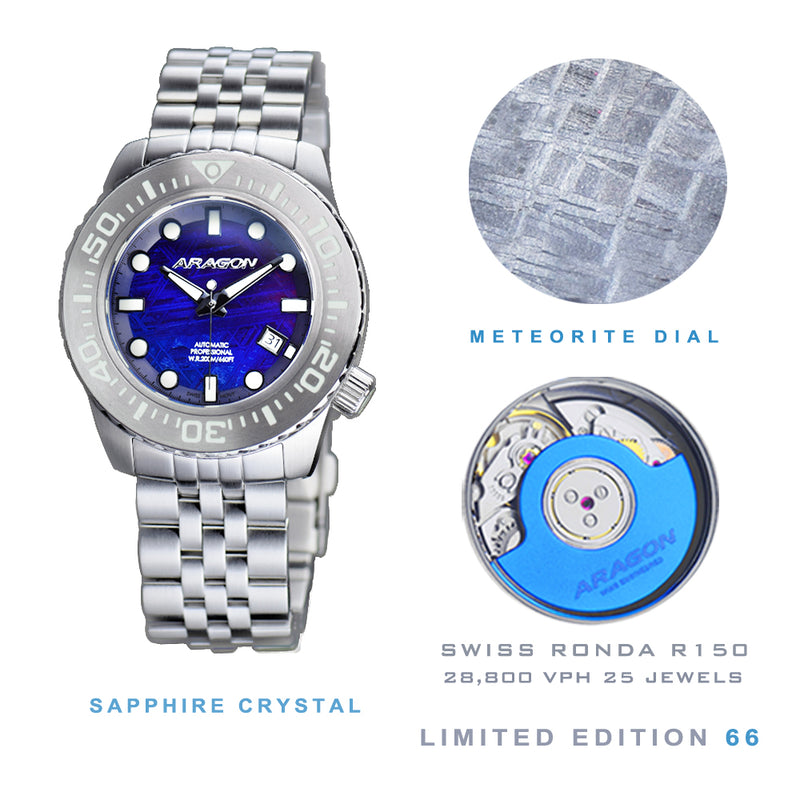 EVO Meteorite Swiss Automatic Limited Edition Meteorite Dial - Blue | Dark Blue Dial