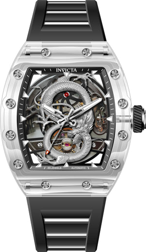 Invicta 42mm / Black / Silver | Silver Dial