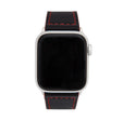Thick Leather Two-Tone Racer Band for Apple Watch Series 8/7/6/5/4/3/2/1/SE Black & Red (38mm | 40mm | 41mm) |  Dial