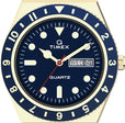 Q TIMEX Gold-Tone / Stainless Steel | Blue Dial