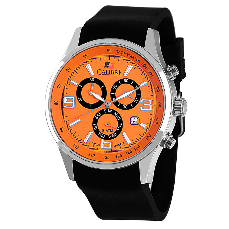Mauler Orange-Black Chronograph Rubber | Orange Dial