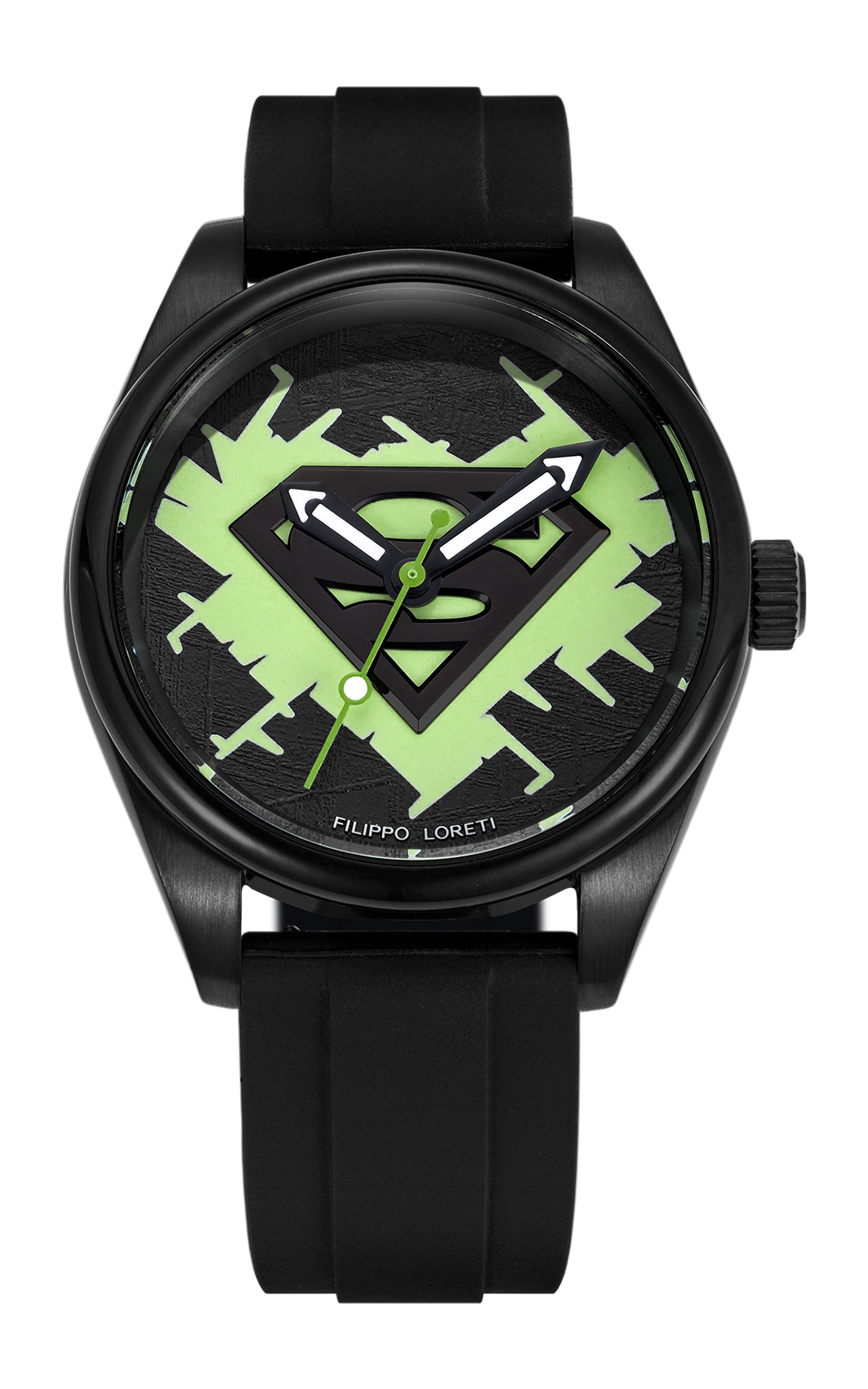 Superman Kryptonite Automatic 42mm Black - {Extended Ship Time} |  Dial