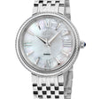 Genoa GV2 Women's Diamond Swiss Quartz Watch, White MOP dial, Diamond Cut Bezel, 8 Diamonds on Dial, Bracelet | White Dial
