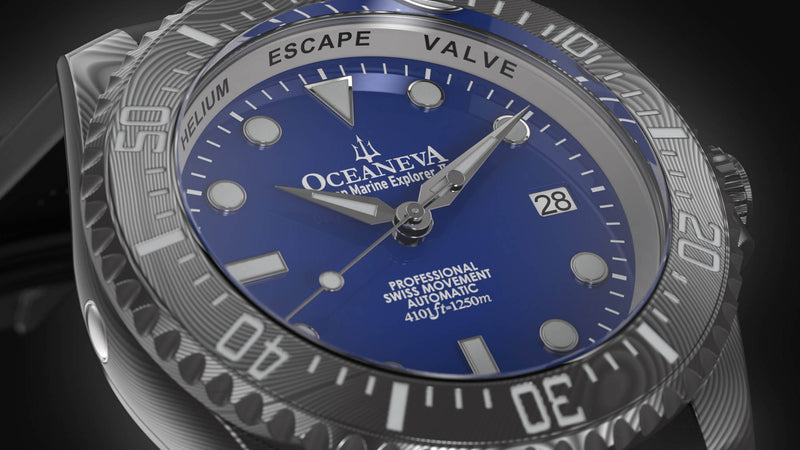 Damascus Swiss Automatic SW200 Deep Marine Explorer II Damascus/Blue Dial/Black Strap | Blue Dial