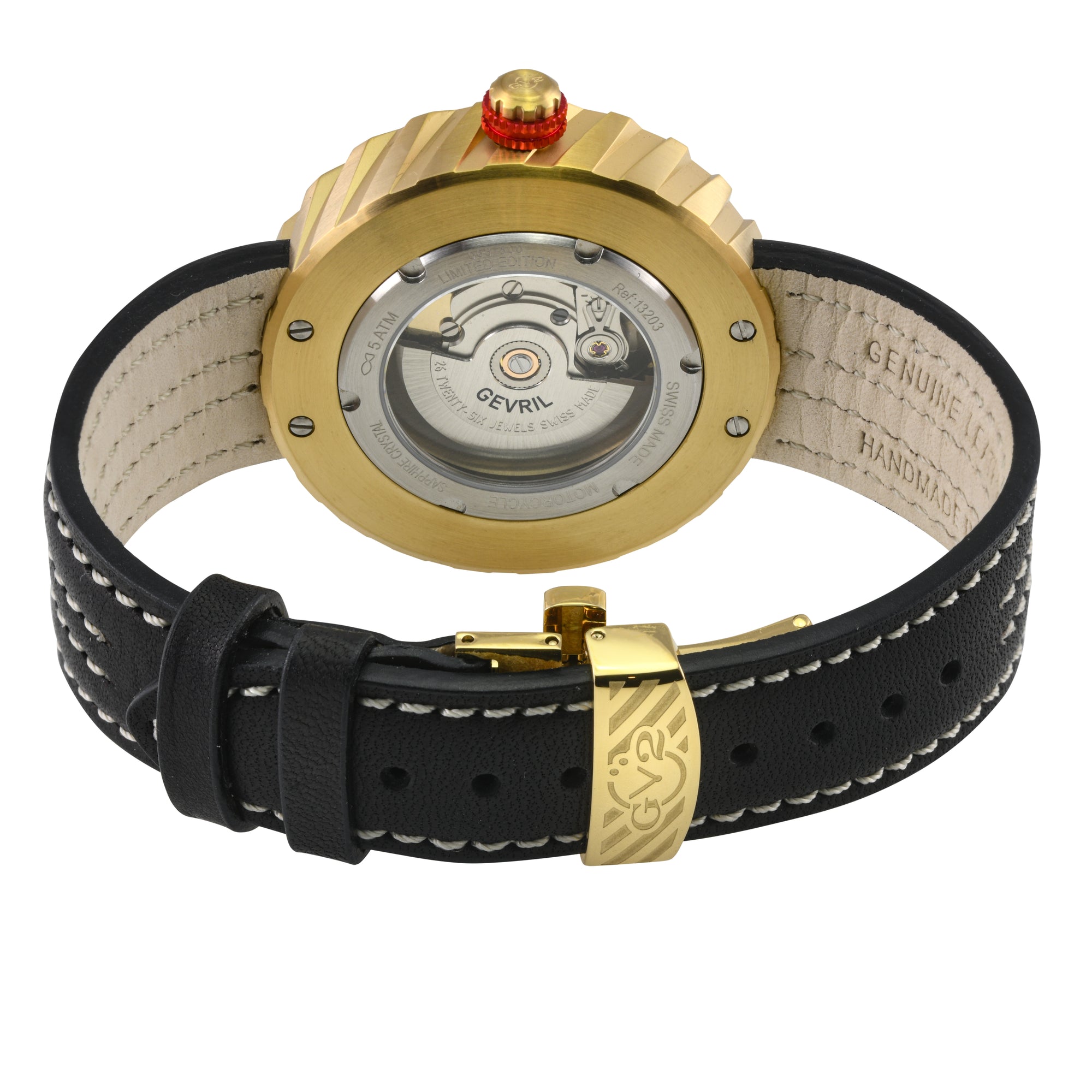Motorcycle - Sport GV2 Swiss Made Automatic, Black Dial with multi-layers represents a motorcycle disc braking system Black Dial