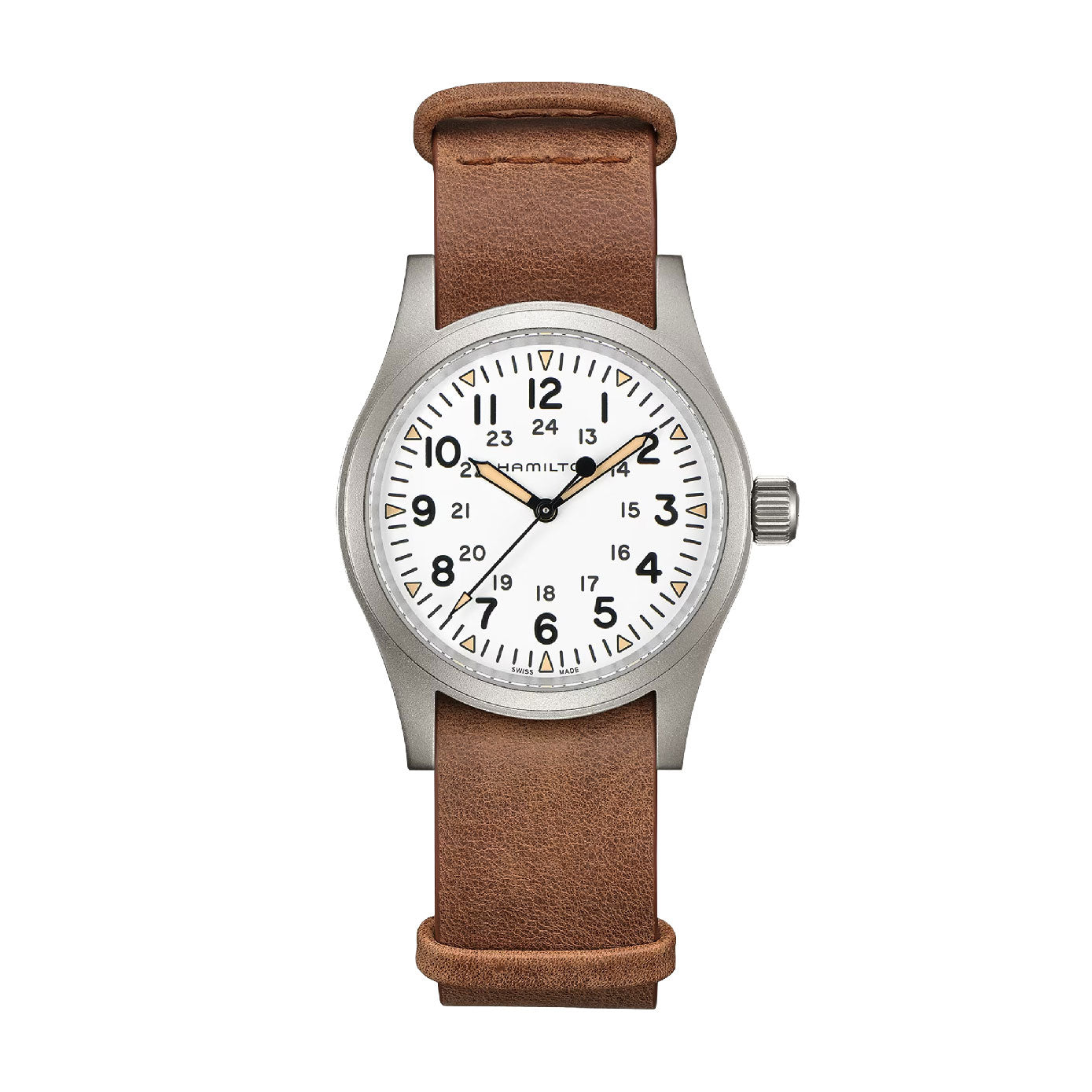 KHAKI FIELD White / Leather White Dial