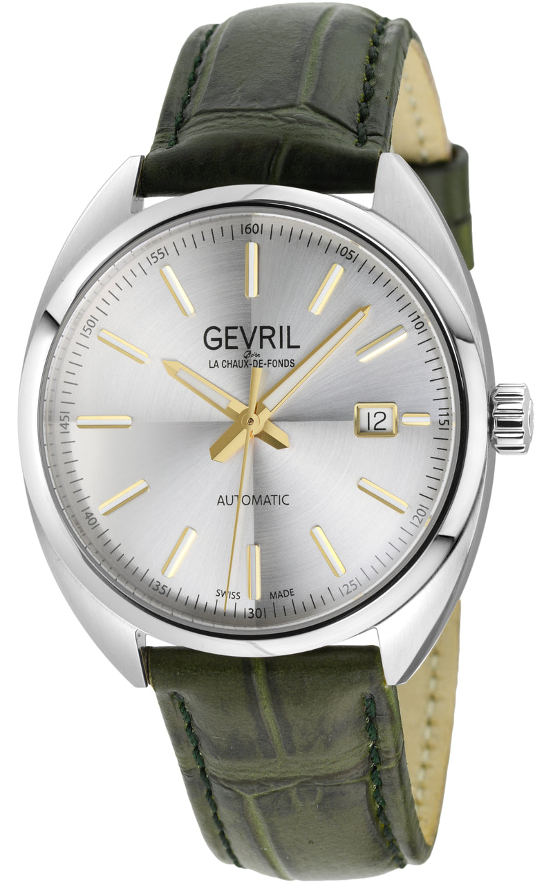 Five Points Swiss Made SW200 Silver Olive | Silver Dial