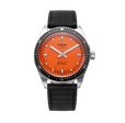 Skindiver Nautique Orange / Black Carbon Leather | Orange Dial