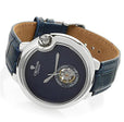 The Battito Men's Stainless Steel Automatic with Heartbeat & Leather Strap blue/silver/blue | White Dial