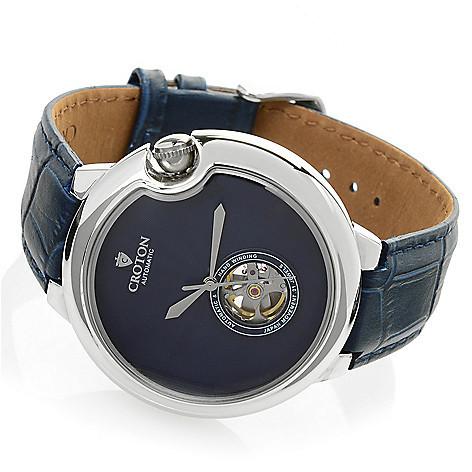 The Battito Men's Stainless Steel Automatic with Heartbeat & Leather Strap blue/silver/blue | White Dial
