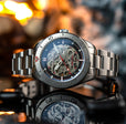 Croft 42 Skeleton Automatic Silver & Red / Stainless Steel | Black Dial